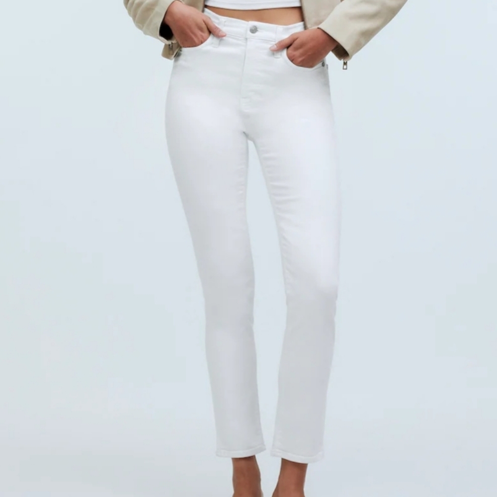 Madewell NWOT Stovepipe 10" High-Rise Skinny Jeans Pure White 27